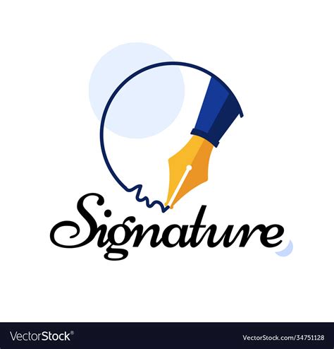 Personal signature written with a fountain pen Vector Image