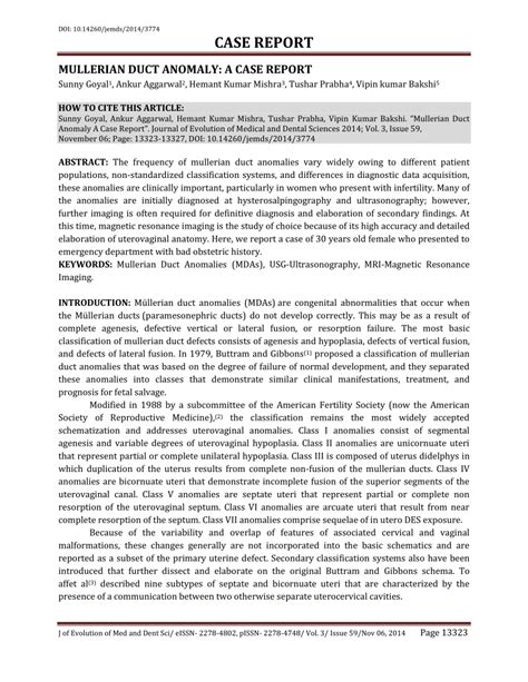 (PDF) MULLERIAN DUCT ANOMALY: A CASE REPORT