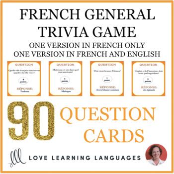 French Trivia Game by Love Learning Languages - French Resources