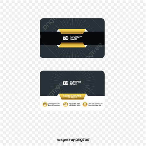 Gold Business Card PNG Transparent, Vector Gold Frame Business Card, Business Card, Business ...