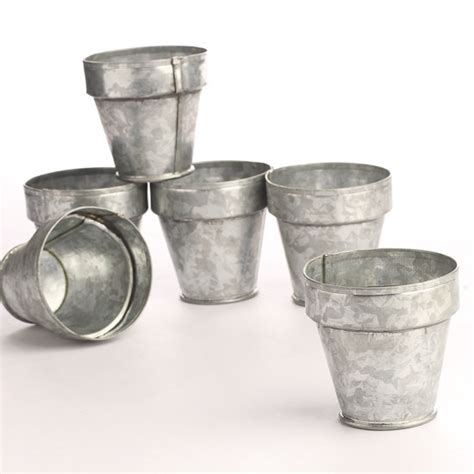 Small Galvanized Flower Pots - Factory Direct Craft