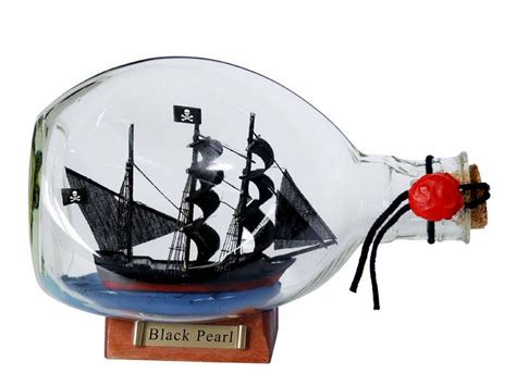 Black Pearl Pirate Ship in a Glass Bottle 7 - Etsy