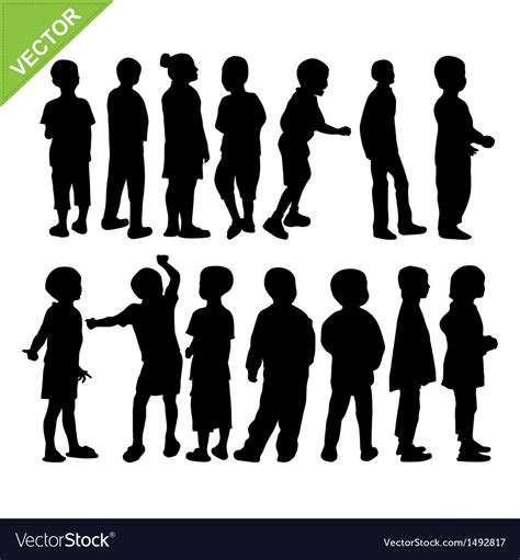 Kids silhouette Royalty Free Vector Image - VectorStock