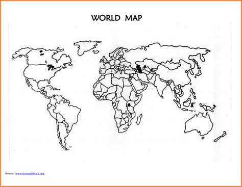 Blank World Map Without Borders