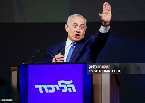 Israeli Prime Minister Benjamin Netanyahu speaks before supporters at ...