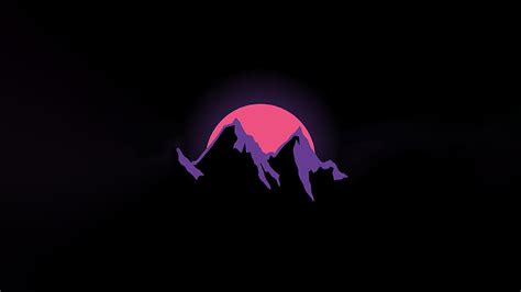 HD wallpaper: silhouette of mountain, simple, simple background, minimalism | Wallpaper Flare