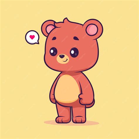 Free Vector | Cute bear standing cartoon vector icon illustration. animal nature icon concept ...