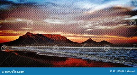 Table Mountain stock image. Image of texture, sunsise - 101173087