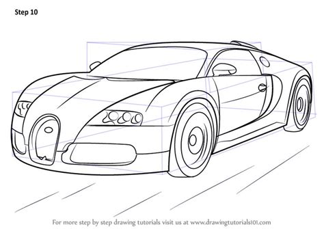 Learn How to Draw Bugatti Veyron (Sports Cars) Step by Step : Drawing Tutorials | Bugatti veyron ...