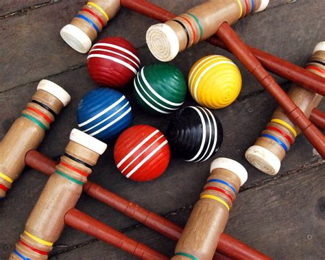 Vintage Wooden Croquet Set with Stand Croquet Balls Mallets | Etsy