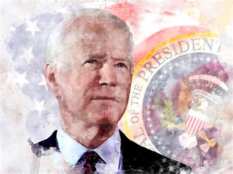 Joe Biden portrait, President of the United States Digital Art by StockPhotosArt Com