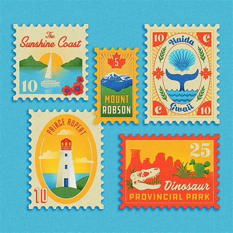 Canada 150 Stamps on Behance | Postage stamp design, Postcard design, Graphic design posters