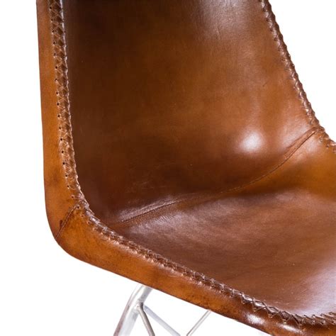 Butler Specialty Inland Leather Side Chair in Light Brown | Homesquare