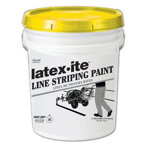 Latex-ite 5 gal. Yellow Line Striping Paint-5040 - The Home Depot