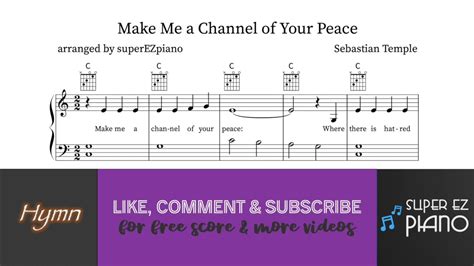 Make Me a Channel of Your Peace (in C): Easy Piano PlayAlong with Sheet Music - YouTube