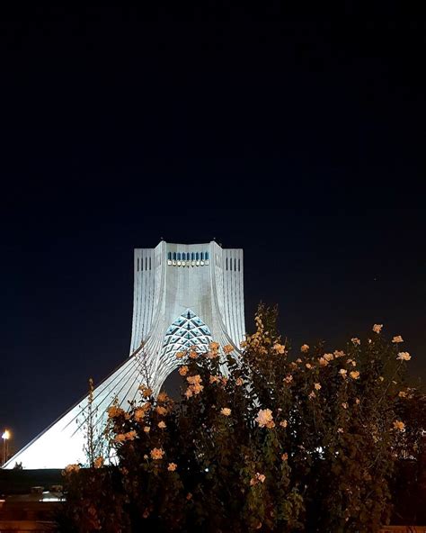 Azadi Tower in night, Tehran, Iran | Tower, Landmarks, Night