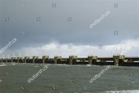 Closed Storm Surge Barrier Oosterscheldekering Eastern Editorial Stock ...