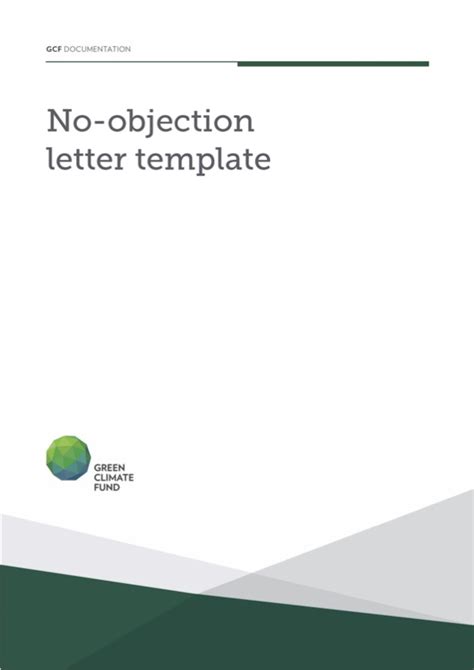 No objection letter template | Green Climate Fund