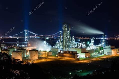 Industrial factory at night — Stock Photo © leungchopan #140362462