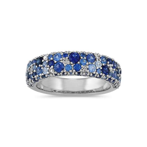 Mosaic Blue Sapphire & Diamond Ring (4mm) | Shane Co.