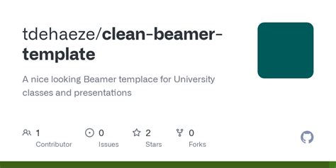 GitHub - tdehaeze/clean-beamer-template: A nice looking Beamer templace for University classes ...