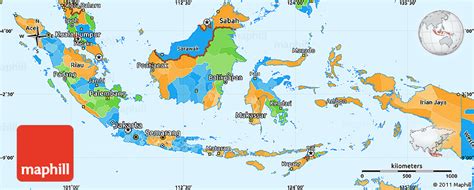 Political Simple Map of Indonesia