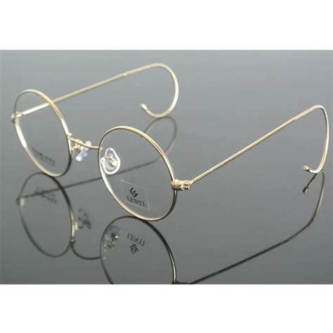 46mm Vintage Round Antique Wire Rim Metal Eyeglass Frames Full Rim Retro Men Women Glasses ...