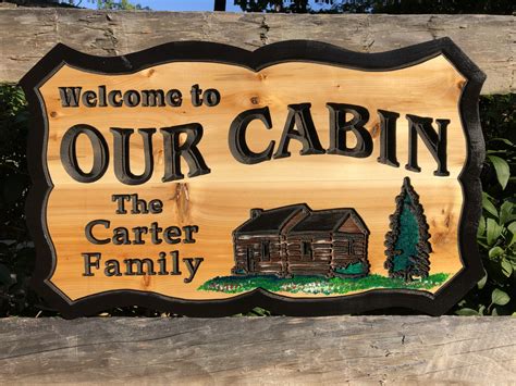 Welcome to Our Cabin Wood Sign - Wood Signs of Gatlinburg Woodworking ...