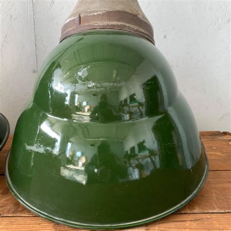 Pair Of Large Mid-Century Modern Industrial Wall-Sconces With Green Enamel Shade For Sale at 1stDibs