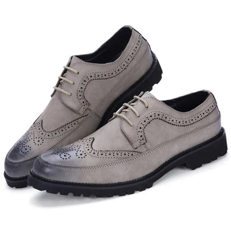 Grey Wingtip Vintage Dapper Mens Prom Oxfords Dress Shoes ...