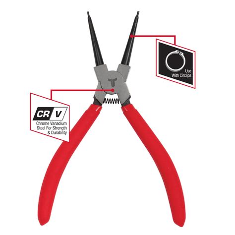 175MM INTERNAL STRAIGHT CIRCLIP PLIERS - Trojan Tools