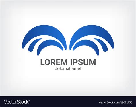 Fountain blue logo design template Royalty Free Vector Image