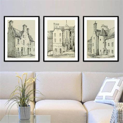 3 Set Architectural Prints, Architecture Drawing, European Architecture, Vintage Architecture ...