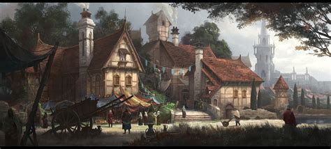 ArtStation - village, J.K Shin | Fantasy landscape, Fantasy city ...