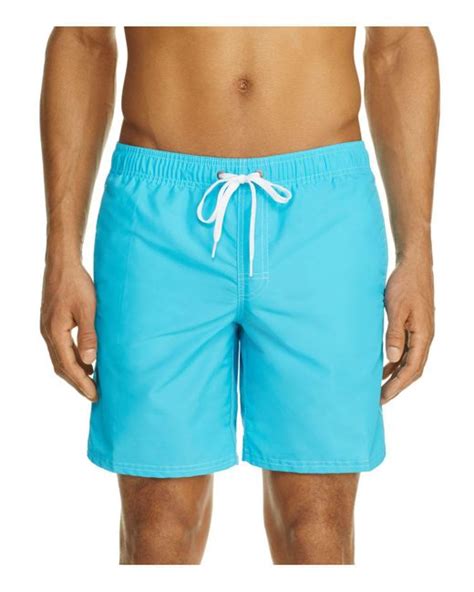 Lyst - Sundek Solid Swim Trunks in Blue for Men