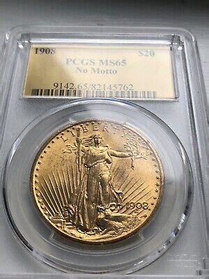 1908 St. Gaudens Gold Double Eagle Coin $20 Twenty Dollar No Motto PCGS ...