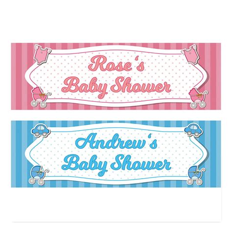 Baby shower party banners personalised 2 pieces from £4.99, Free post