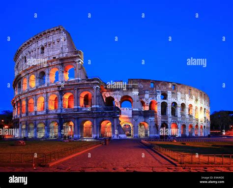 Ancient Roman Colosseum At Night