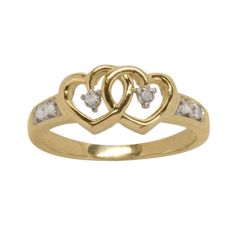 Diamond Accent Heart Ring in 14k Gold over Sterling silver