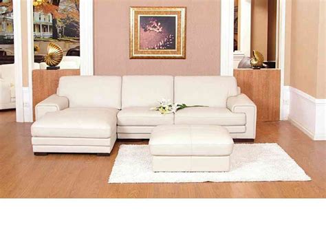 Chaise corner sofa leather mix cream black brown - Homegenies