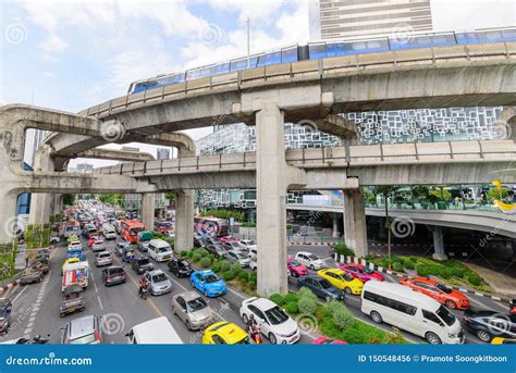 Traffic Jam in Bangkok City in Long Weekend Editorial Photo - Image of transportation, rush ...