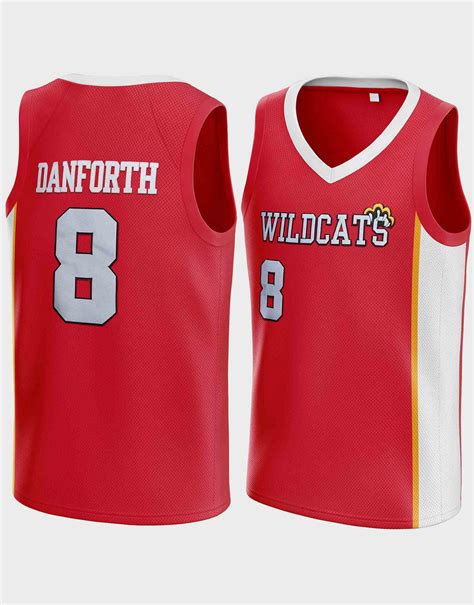 Chad Danforth #8 East Wildcats Basketball Jersey – 99Jersey®: Your ...