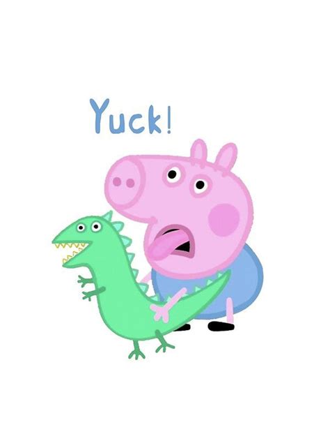 peppa pig and alligator with the words yuck