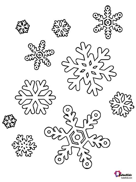 Winter snowflakes coloring page. Collection of cartoon coloring pages ...