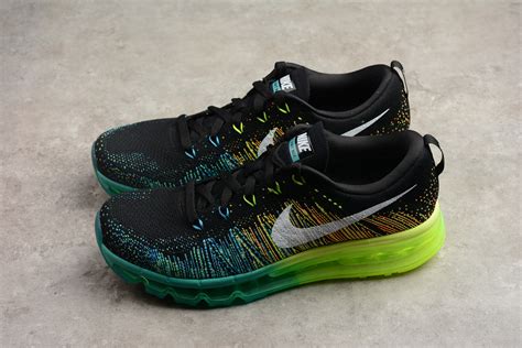 Men's Nike Flyknit Air Max Black/Turbo Green-Volt Running Shoes 620469-001 For Sale