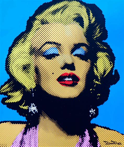 BRAIN ROY (né en 1980). Marilyn Monroe fond bleu,. hommage à Andy ...