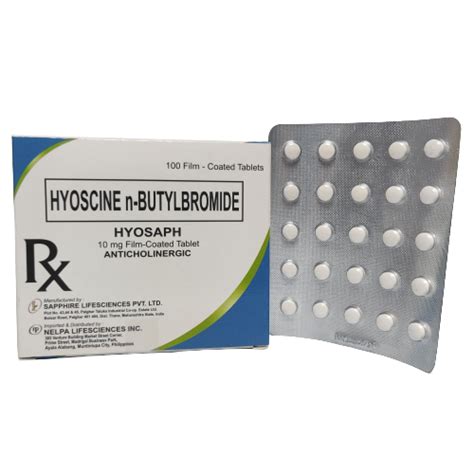 HYOSAPH Hyoscine N-Butylbromide 10mg Film-Coated Tablet 1's price in the Philippines | MedsGo ...