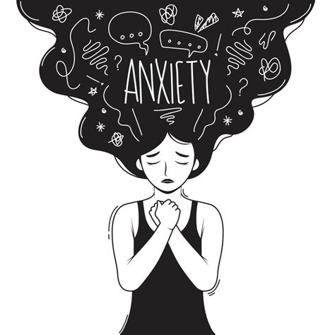 monochrome anxiety with women illustration 16453320 Vector Art at Vecteezy