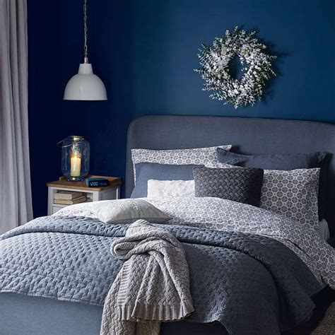 John Lewis Croft Collection Dots Quilted Throw, Steel | Blue bedroom ...