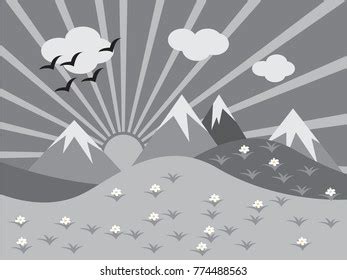 Black White Nature Wallpaper Stock Vector (Royalty Free) 774488563 ...